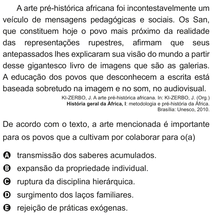 Questão 54 no caderno Azul do ENEM 2020