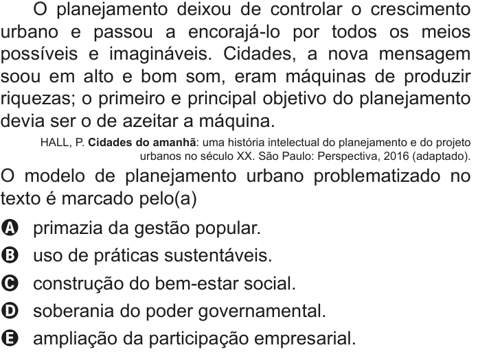 Questão 58 no caderno Azul do ENEM 2020