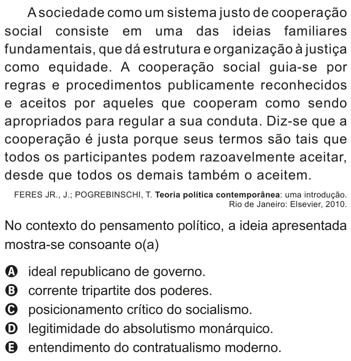 Questão 69 no caderno Azul do ENEM 2020