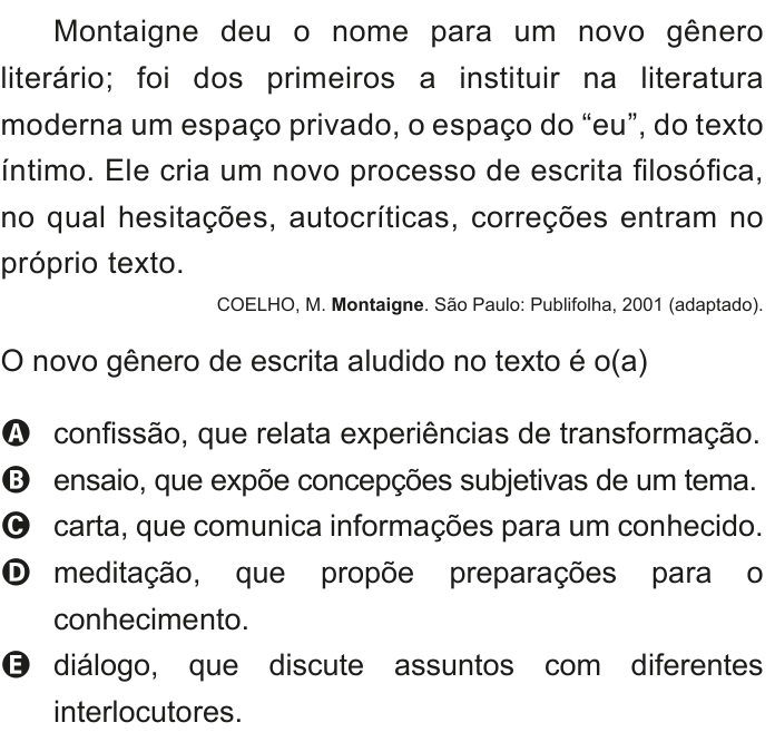 Questão 72 no caderno Azul do ENEM 2020