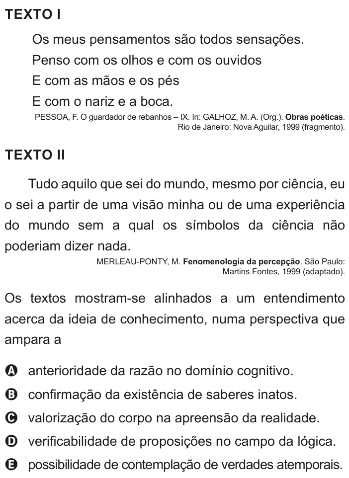 Questão 74 no caderno Azul do ENEM 2020