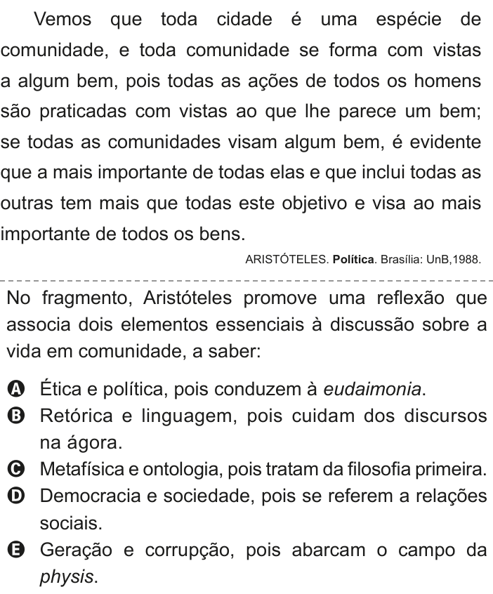 Questão 77 no caderno Azul do ENEM 2020