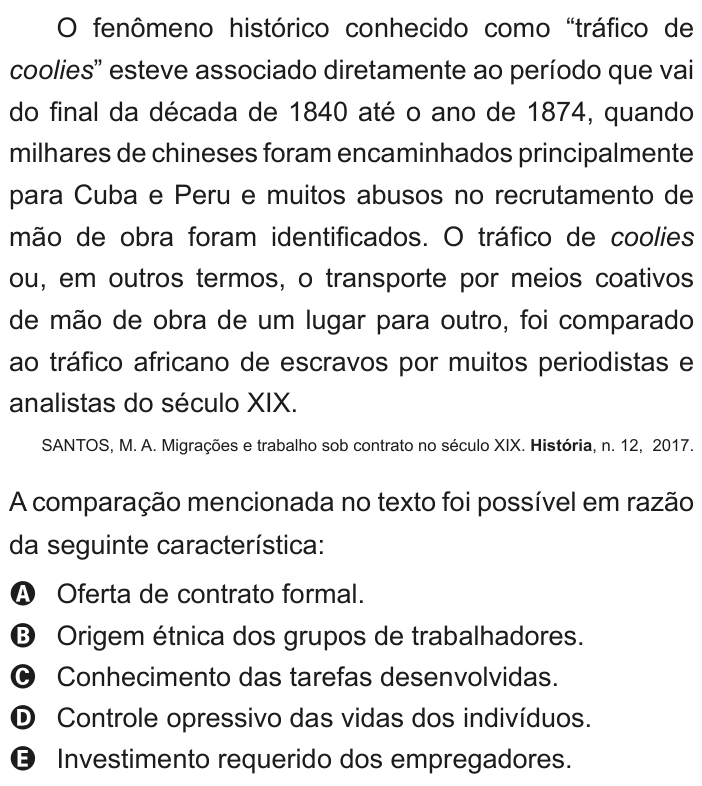 Questão 79 no caderno Azul do ENEM 2020