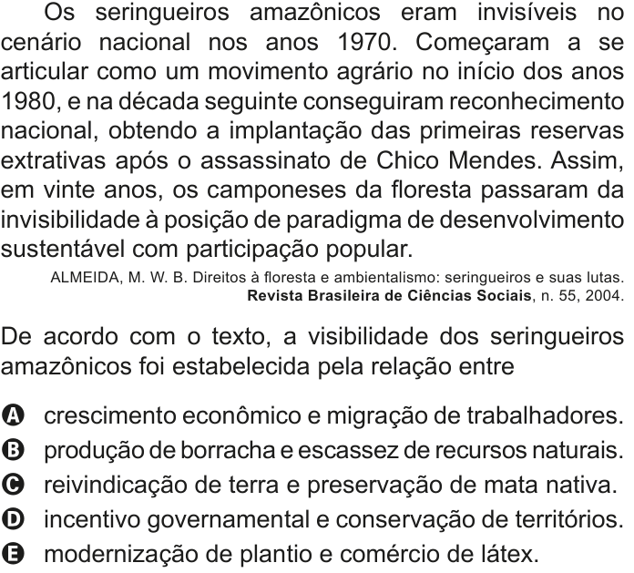 Questão 80 no caderno Azul do ENEM 2020