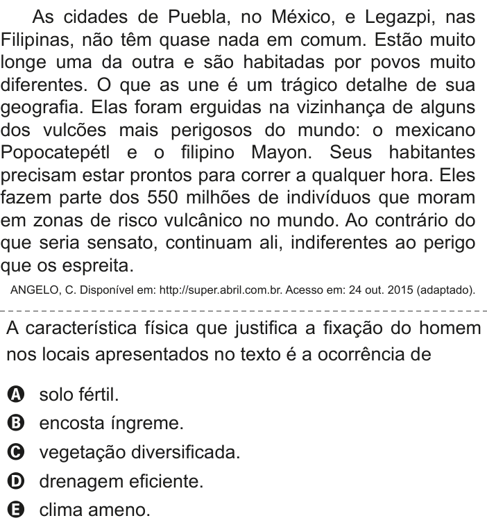 Questão 82 no caderno Azul do ENEM 2020