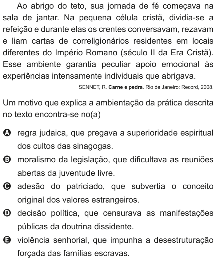 Questão 83 no caderno Azul do ENEM 2020