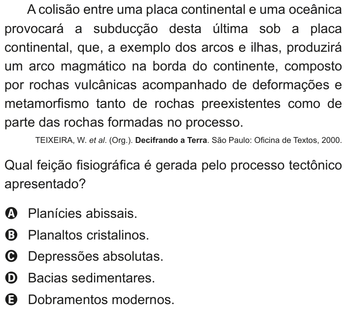 Questão 84 no caderno Azul do ENEM 2020