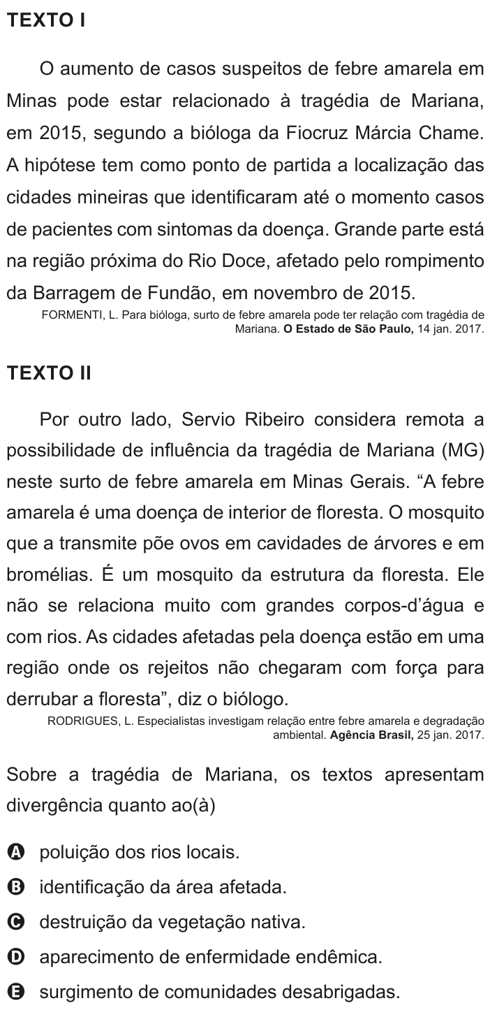 Questão 90 no caderno Azul do ENEM 2020