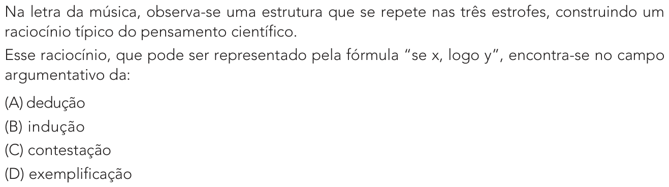 Questão 1 no caderno Exame Único da UERJ 2022