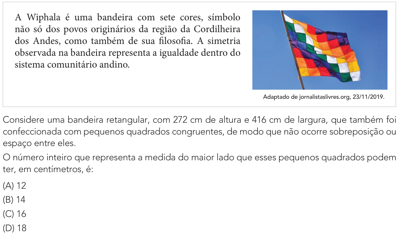 Questão 19 no caderno Exame Único da UERJ 2022