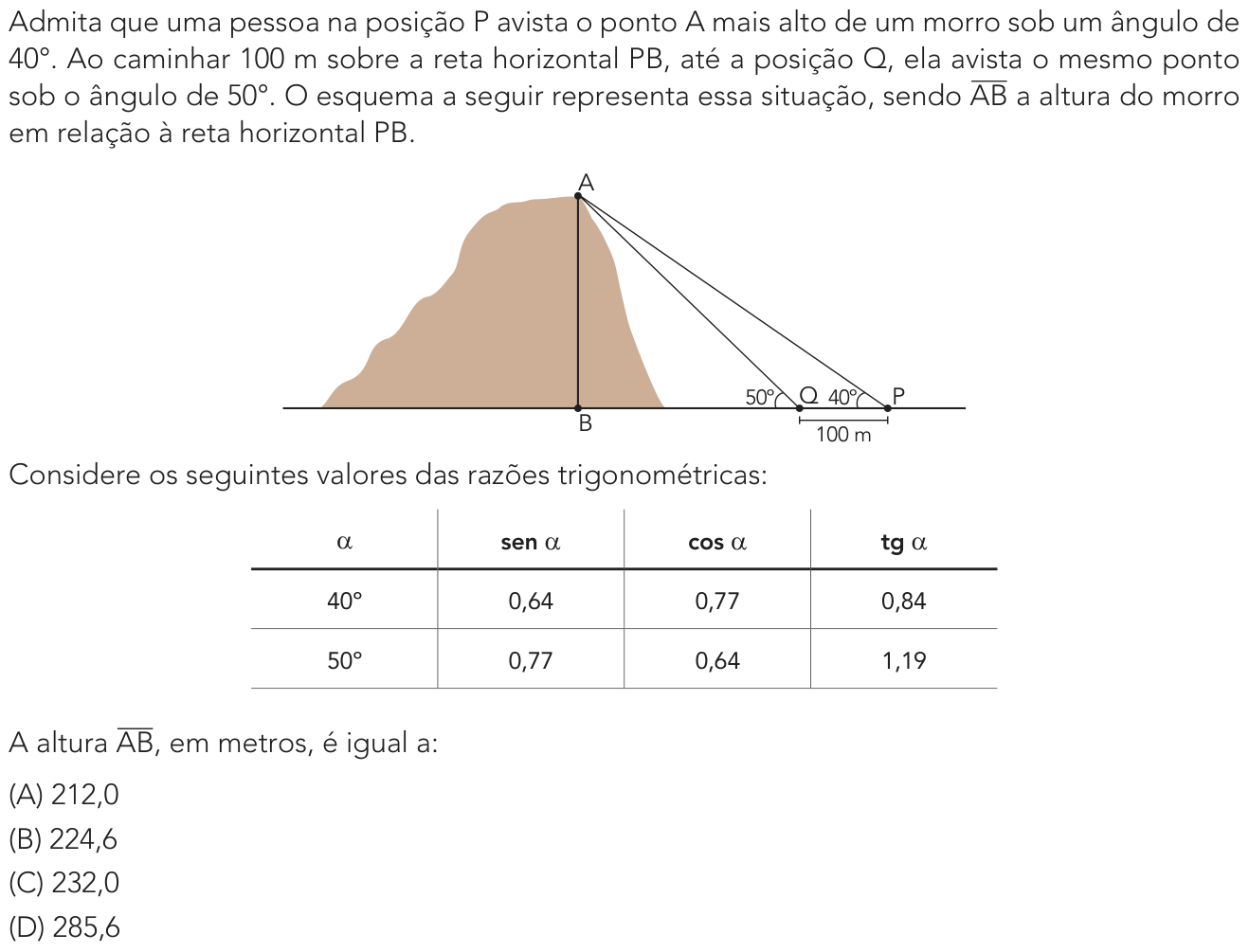 Questão 23 no caderno Exame Único da UERJ 2022