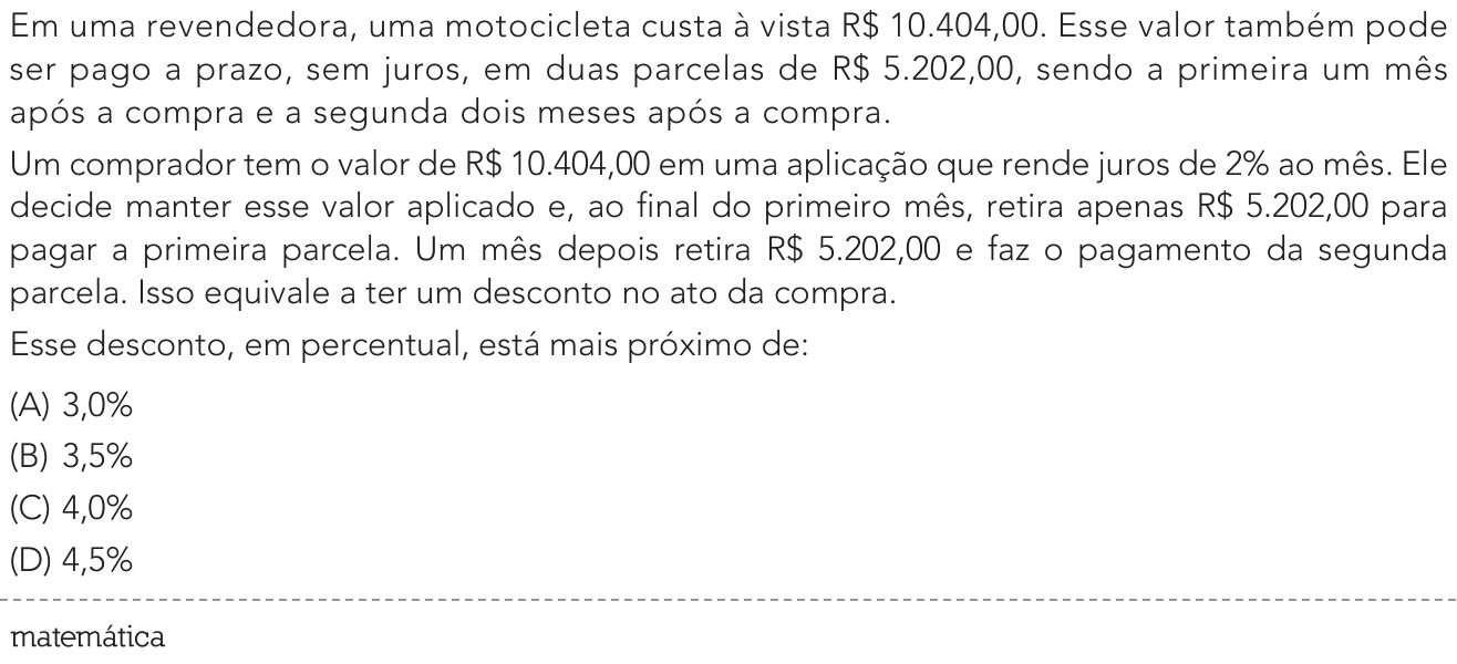Questão 24 no caderno Exame Único da UERJ 2022