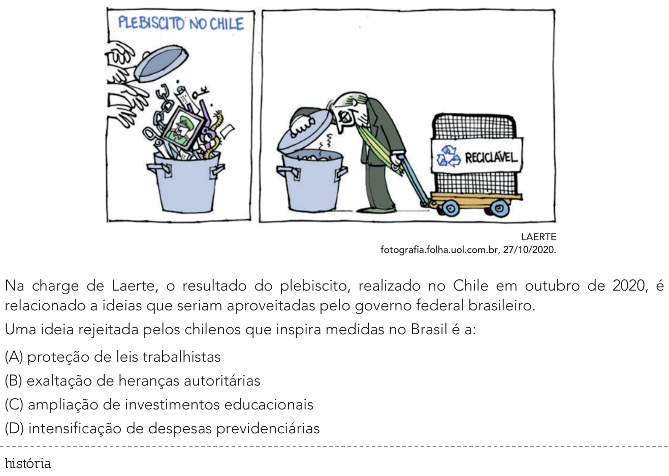 Questão 57 no caderno Exame Único da UERJ 2022