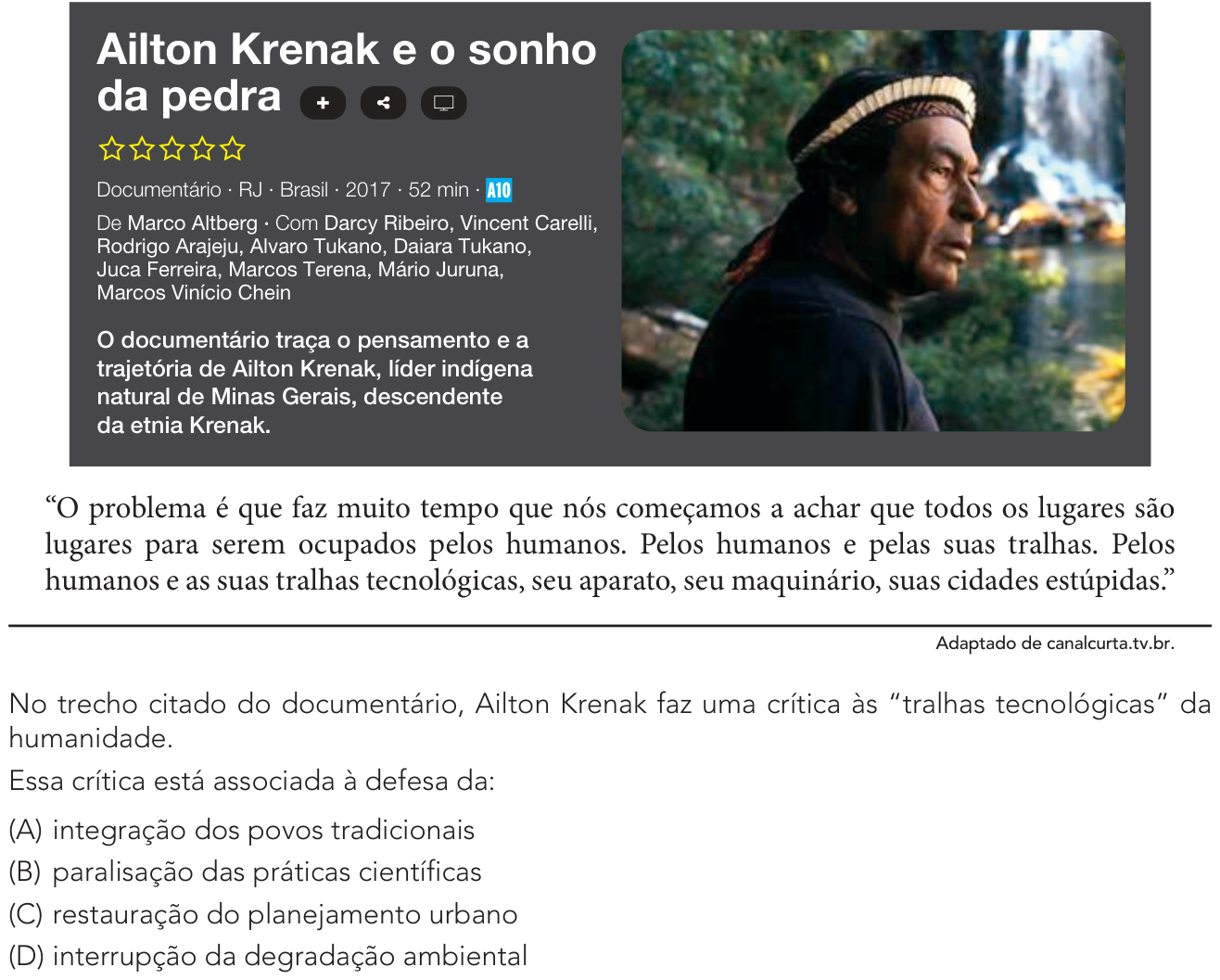 Questão 3 no caderno Exame Único da UERJ 2023