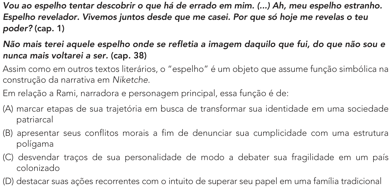 Questão 8 no caderno Exame Único da UERJ 2023