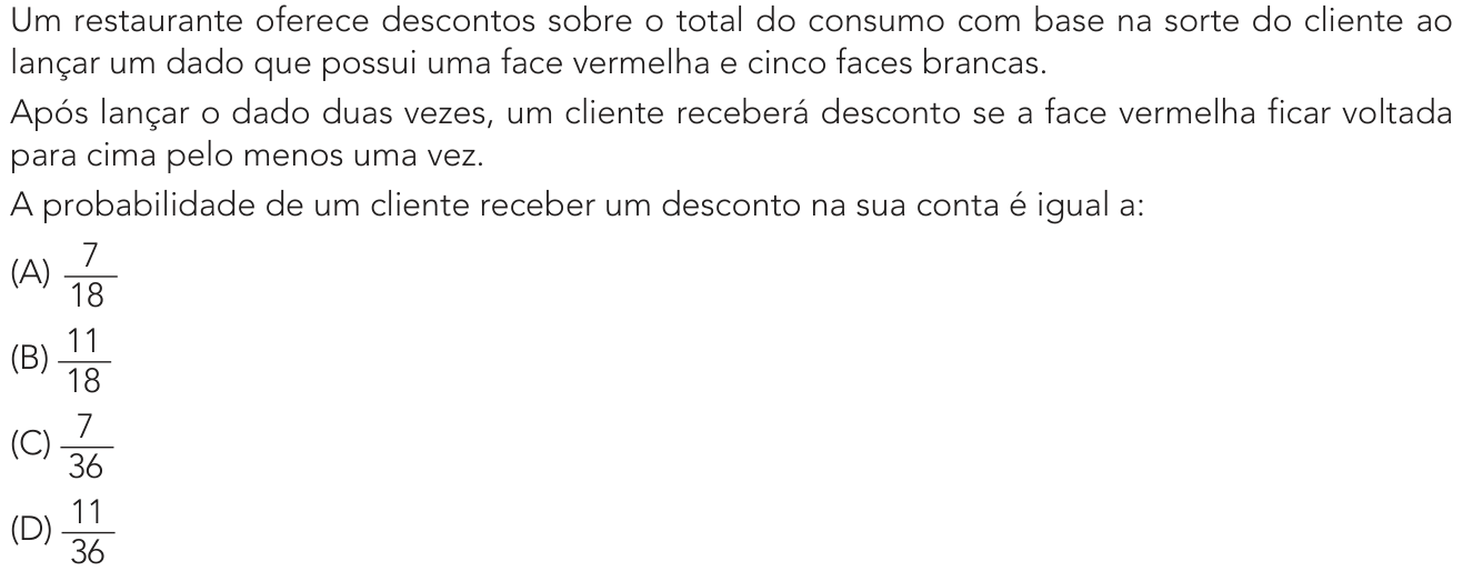 Questão 25 no caderno Exame Único da UERJ 2023