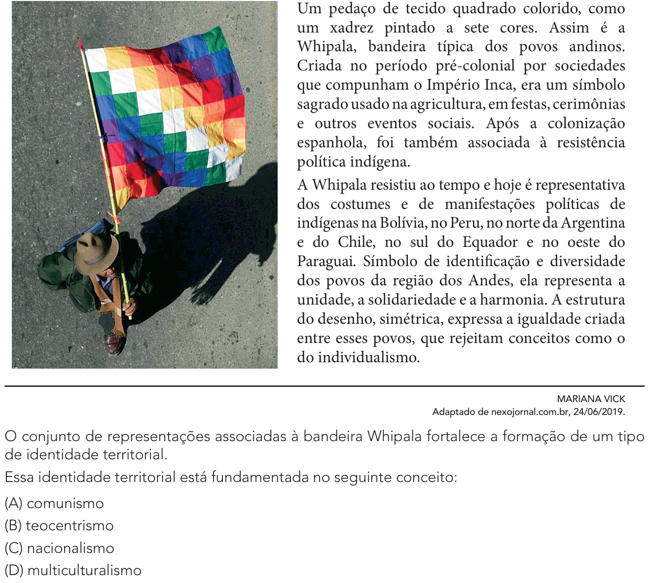 Questão 49 no caderno Exame Único da UERJ 2023