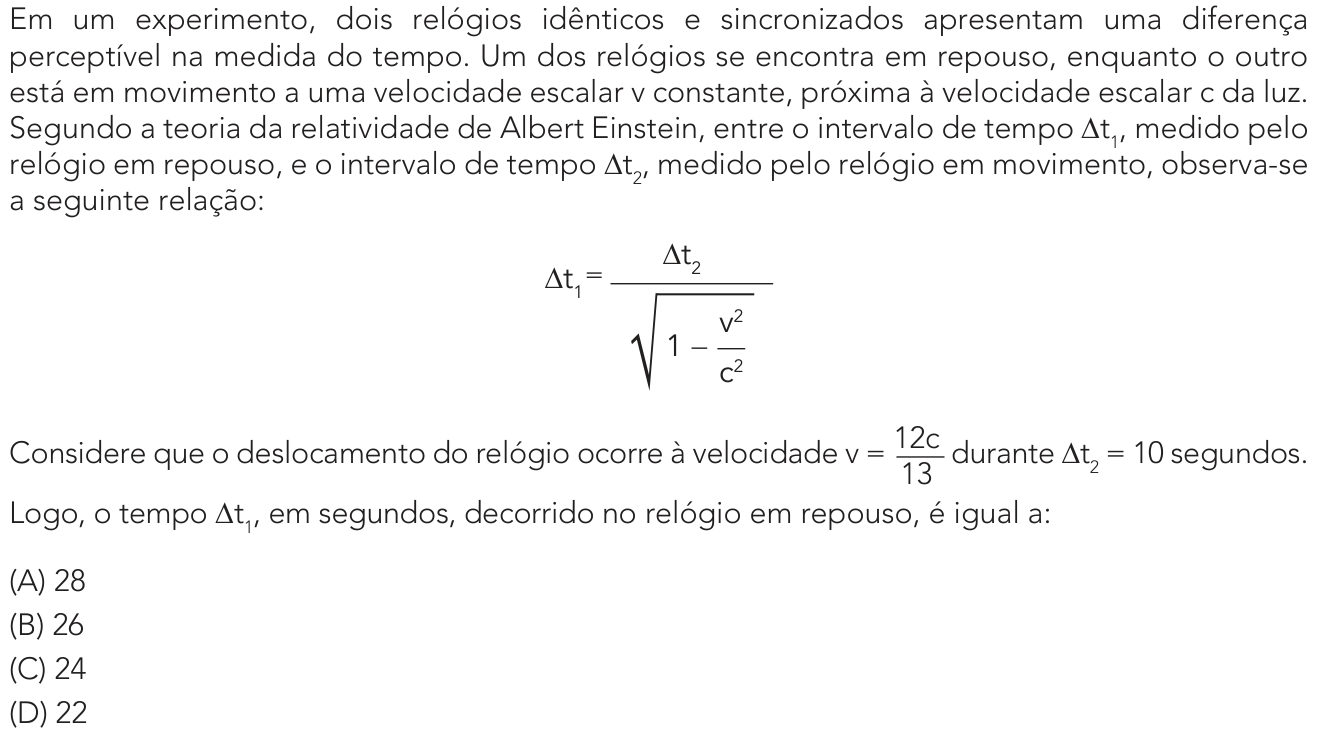 Questão 2 no caderno 1º Exame de Qualificação da UERJ 2024