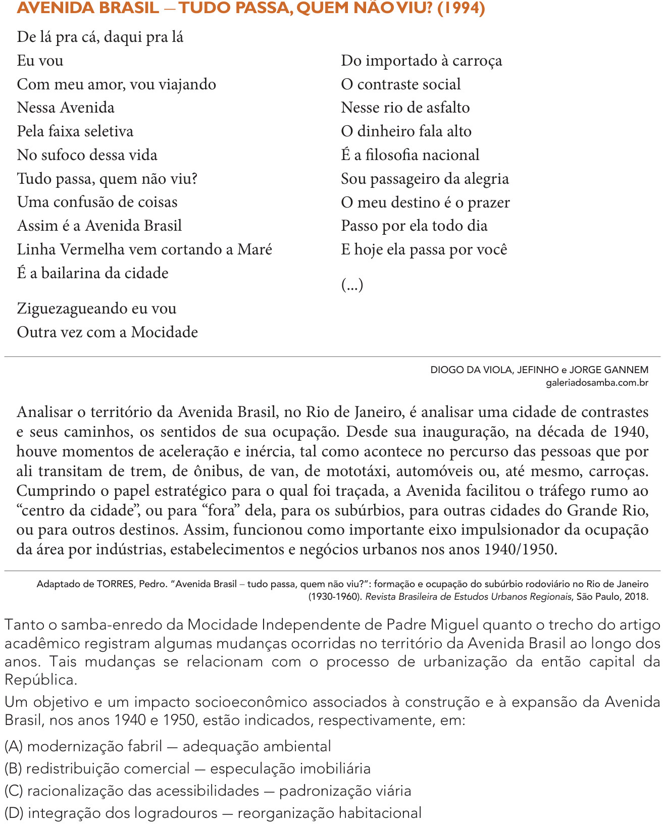 Questão 58 no caderno 1º Exame de Qualificação da UERJ 2024