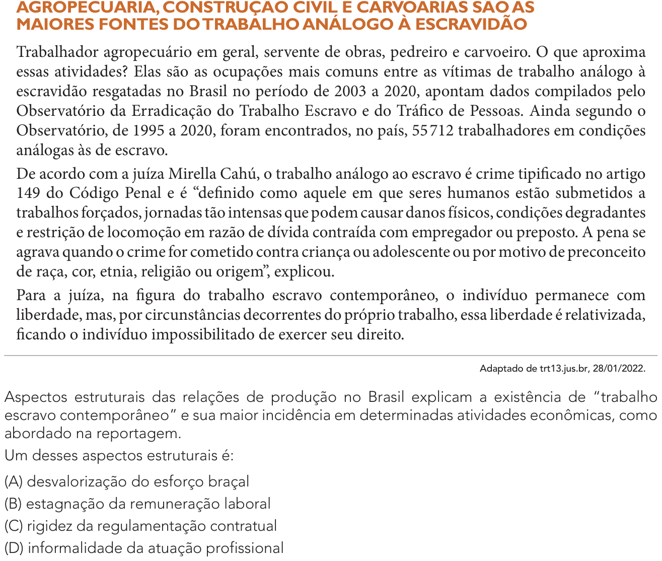 Questão 59 no caderno 1º Exame de Qualificação da UERJ 2024