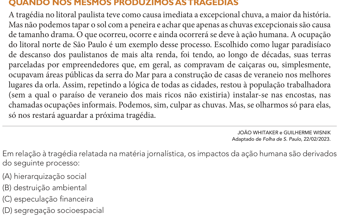 Questão 54 no caderno 2º Exame de Qualificação da UERJ 2024