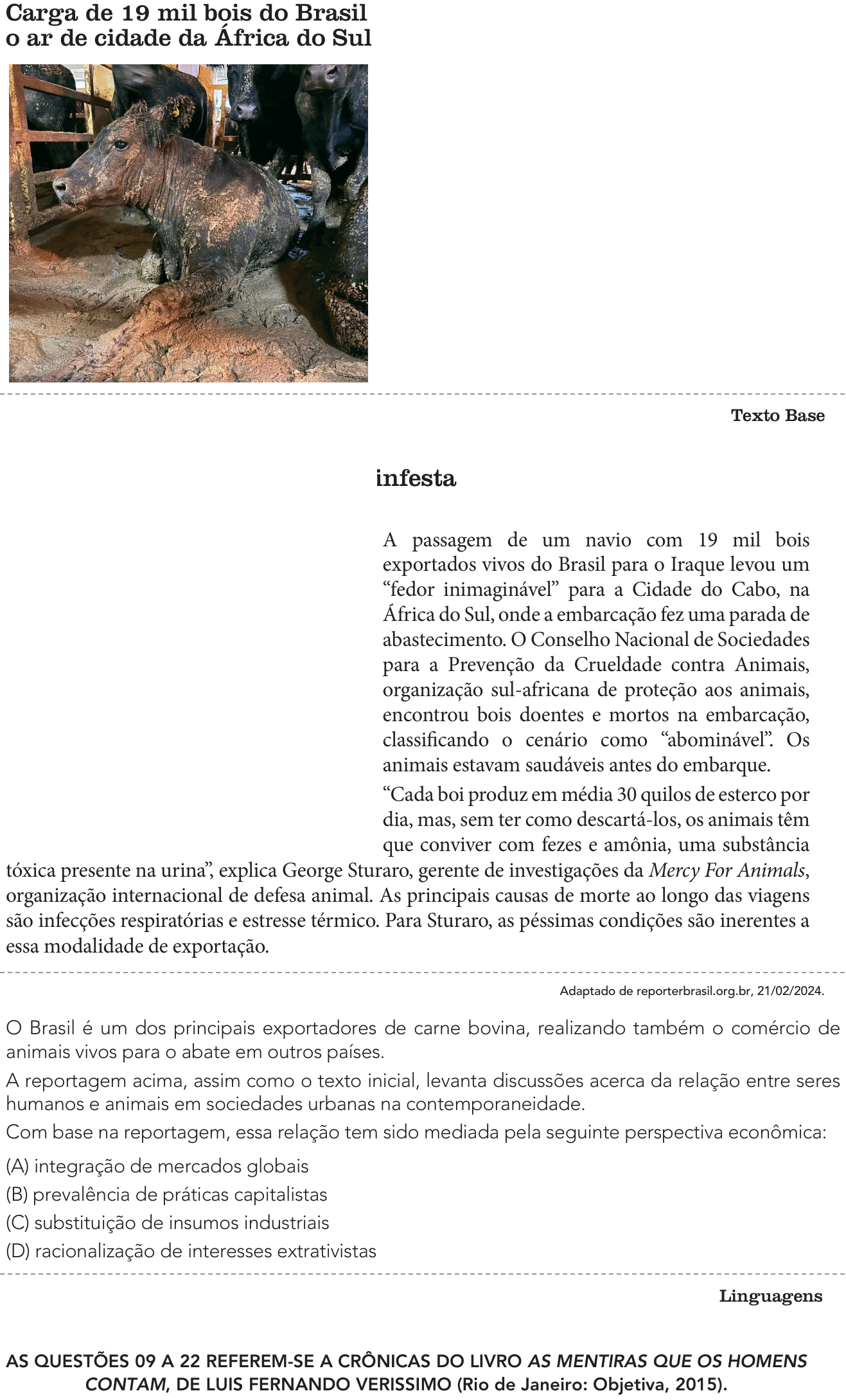 Questão 8 no caderno 1º Exame de Qualificação da UERJ 2025