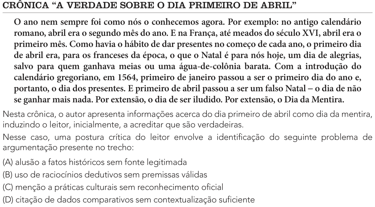 Questão 22 no caderno 1º Exame de Qualificação da UERJ 2025