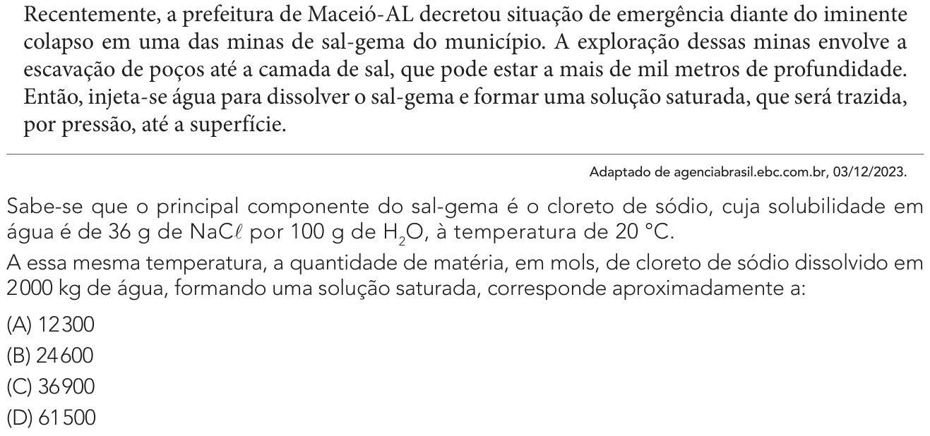 Questão 46 no caderno 1º Exame de Qualificação da UERJ 2025
