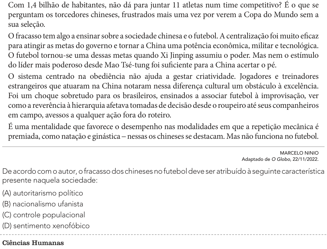 Questão 50 no caderno 2º Exame de Qualificação da UERJ 2025