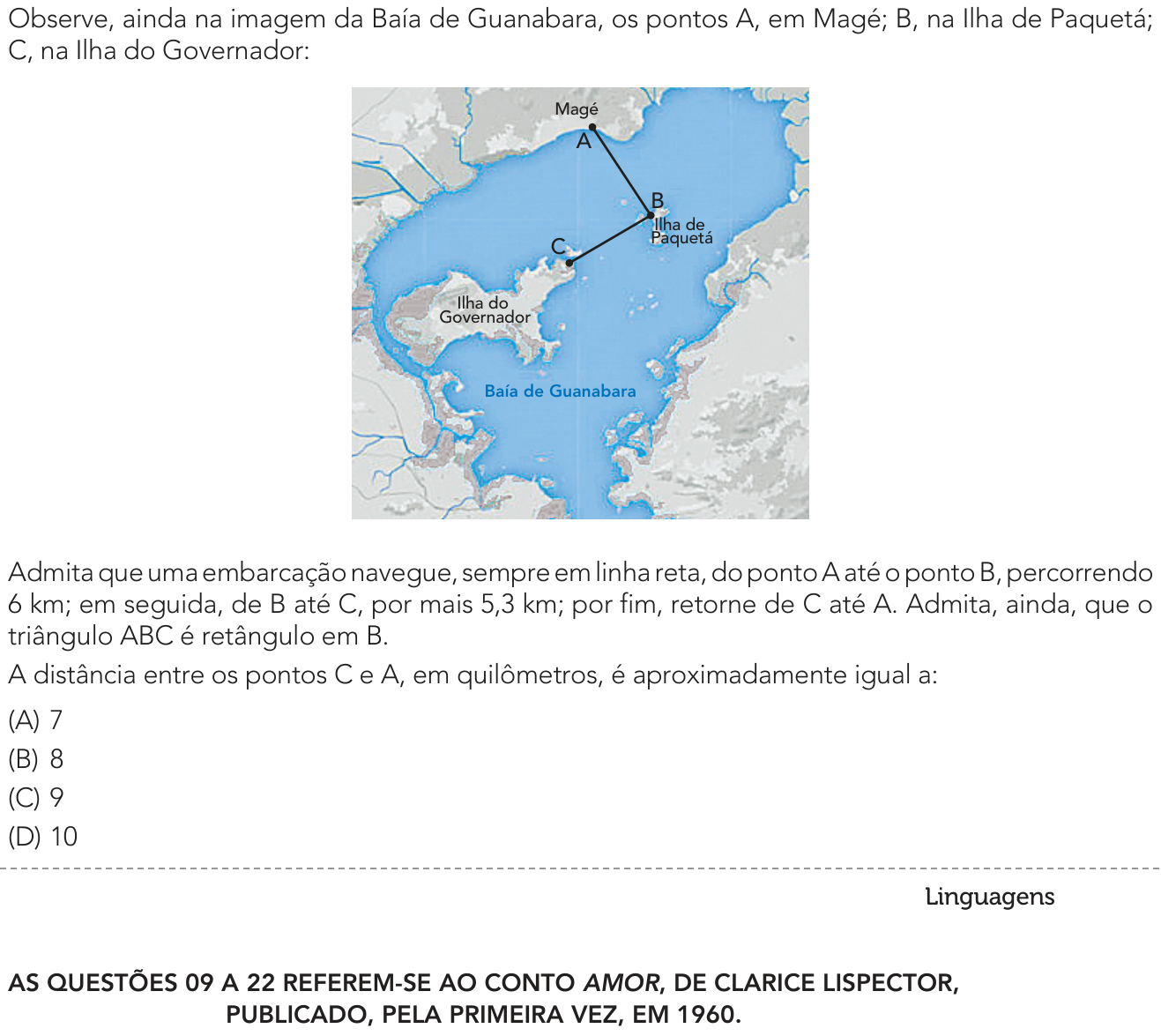 Questão 8 no caderno 1º Exame de Qualificação da UERJ 2026