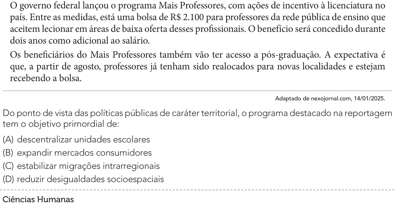 Questão 49 no caderno 1º Exame de Qualificação da UERJ 2026