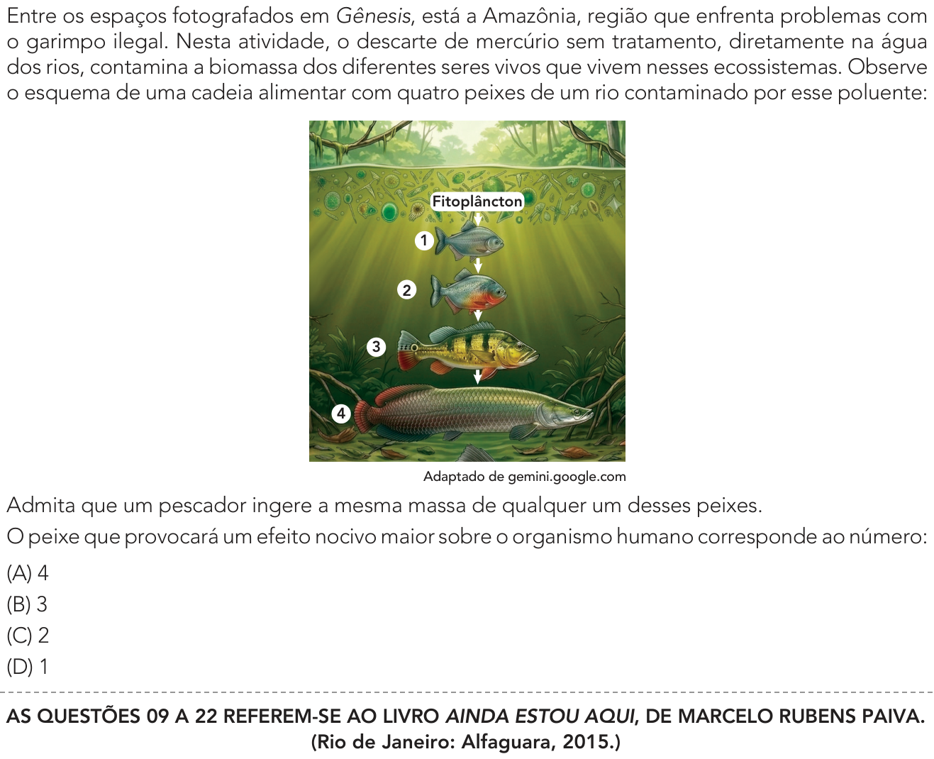 Questão 8 no caderno 1º Exame de Qualificação da UERJ 2027