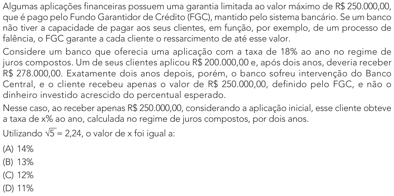 Questão 29 no caderno 1º Exame de Qualificação da UERJ 2027