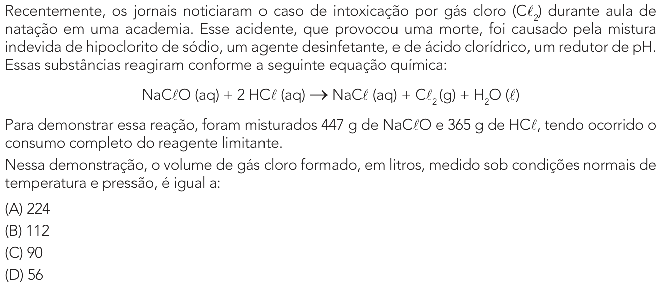 Questão 40 no caderno 1º Exame de Qualificação da UERJ 2027