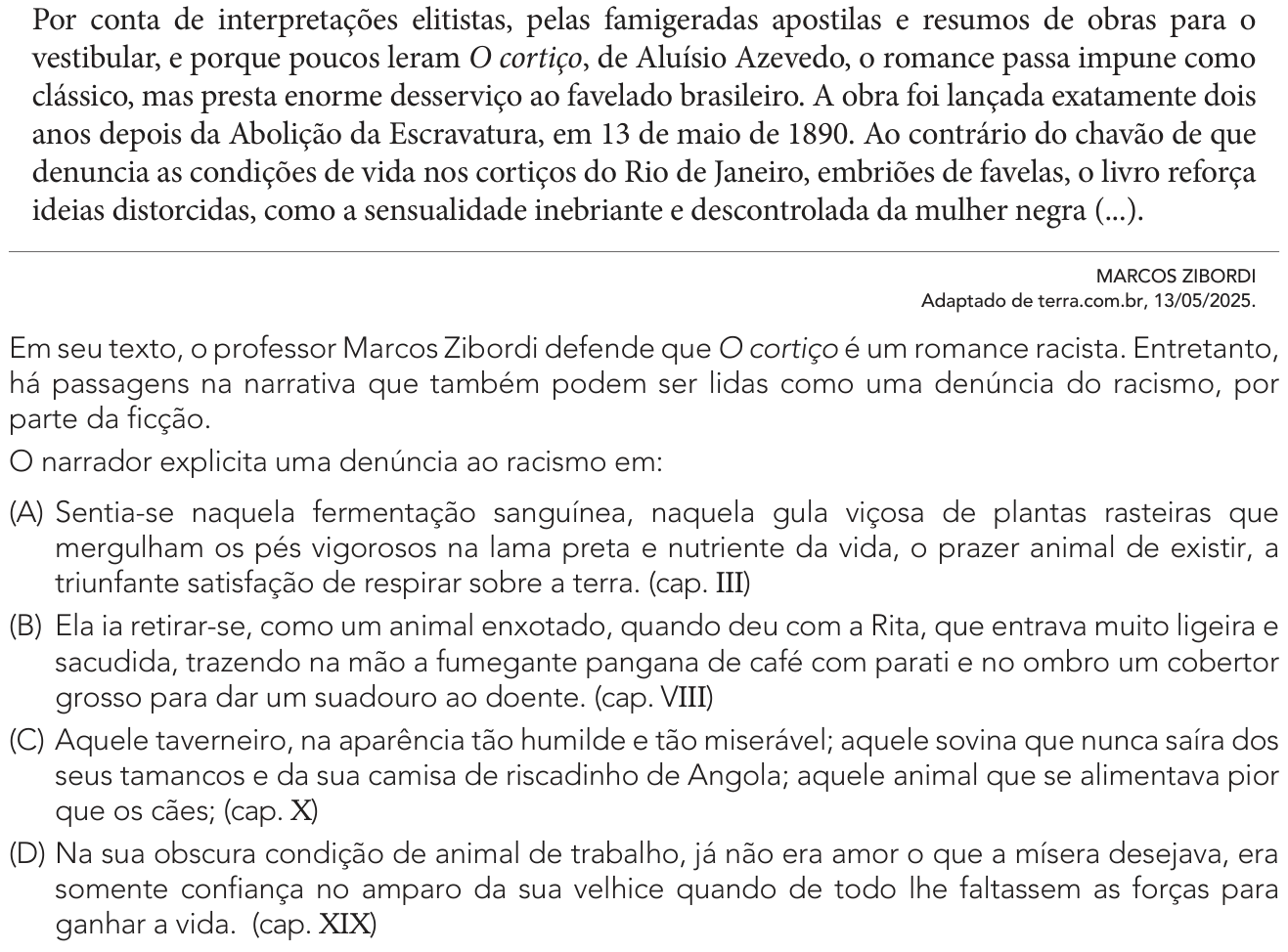 Questão 12 no caderno 2º Exame de Qualificação da UERJ 2027