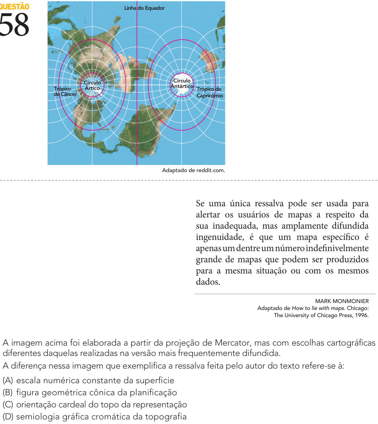 Questão 58 no caderno 2º Exame de Qualificação da UERJ 2027