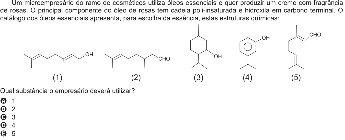 Questão 94 no caderno Azul do ENEM 2020