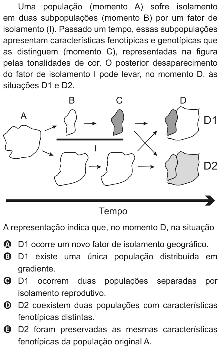 Questão 101 no caderno Azul do ENEM 2020