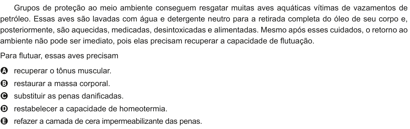 Questão 104 no caderno Azul do ENEM 2020