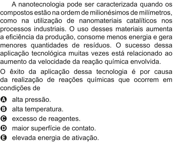 Questão 110 no caderno Azul do ENEM 2020