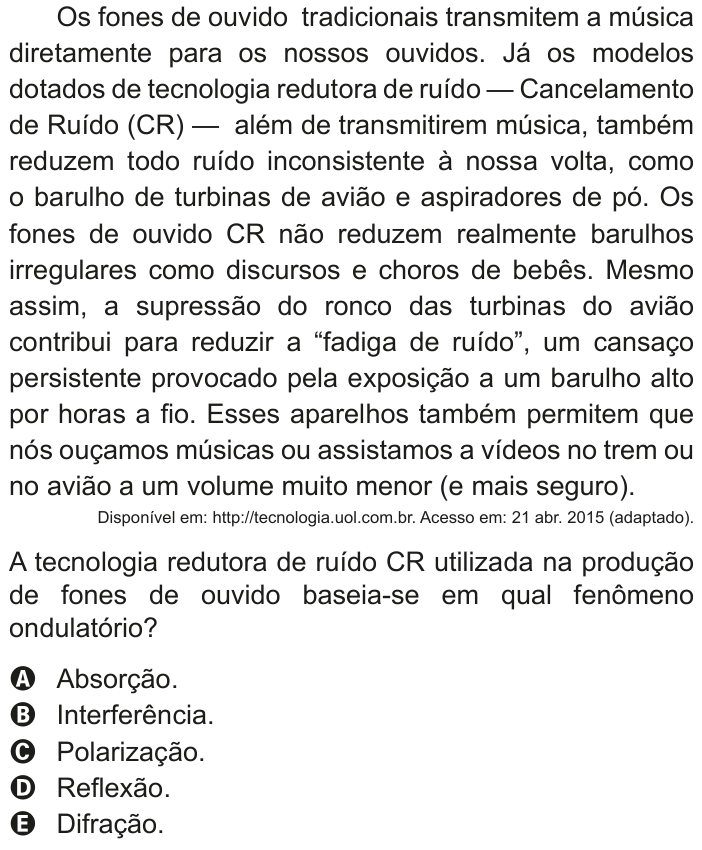 Questão 111 no caderno Azul do ENEM 2020