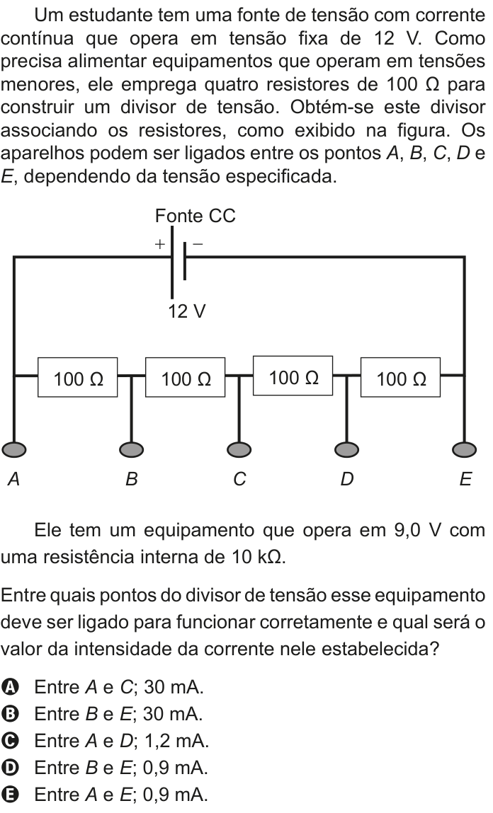 Questão 116 no caderno Azul do ENEM 2020