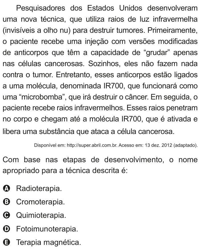 Questão 117 no caderno Azul do ENEM 2020