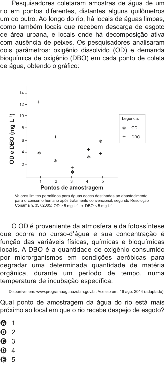 Questão 119 no caderno Azul do ENEM 2020