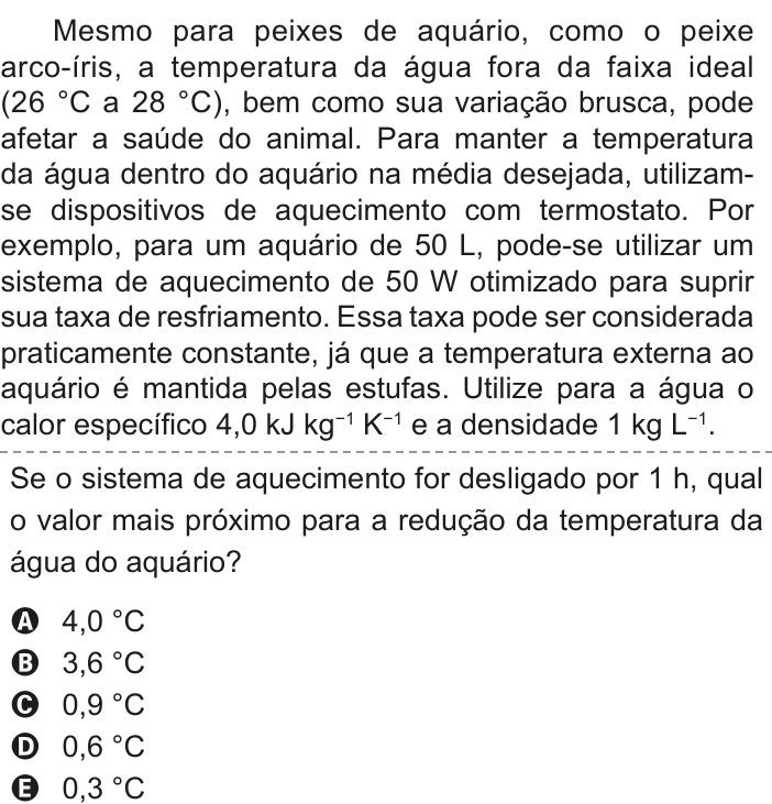 Questão 128 no caderno Azul do ENEM 2020