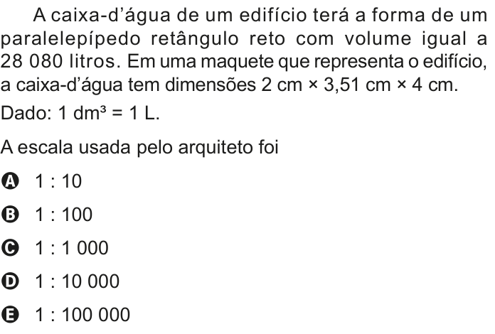 Questão 138 no caderno Azul do ENEM 2020