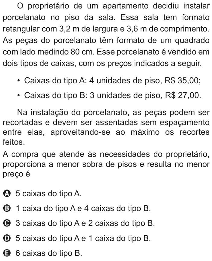 Questão 140 no caderno Azul do ENEM 2020