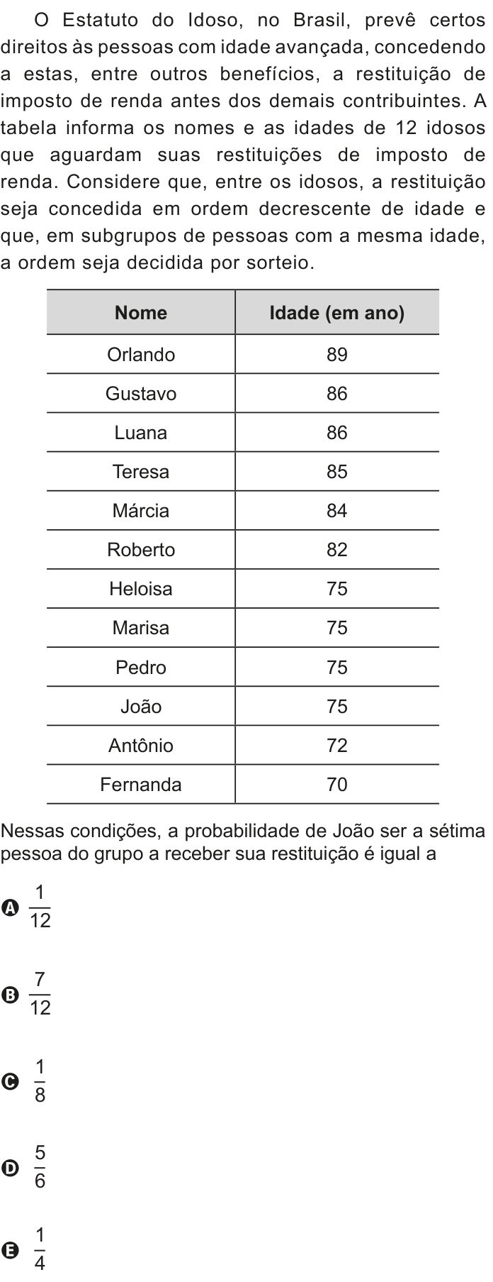 Questão 142 no caderno Azul do ENEM 2020