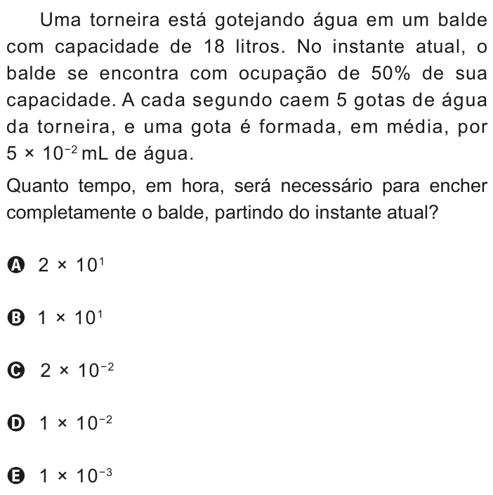 Questão 144 no caderno Azul do ENEM 2020