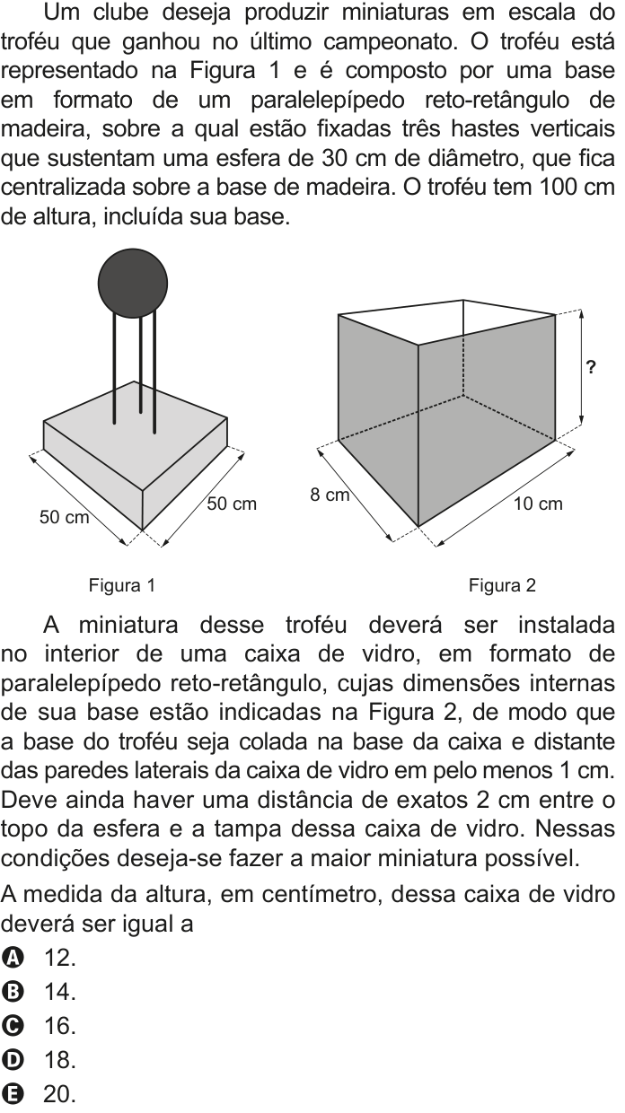Questão 145 no caderno Azul do ENEM 2020